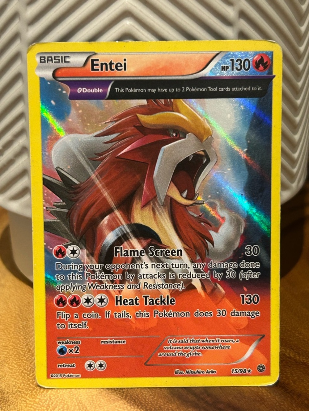 Pokemon Entei, Ancient Origins 2015 Card, Collectible, Reverse Holo